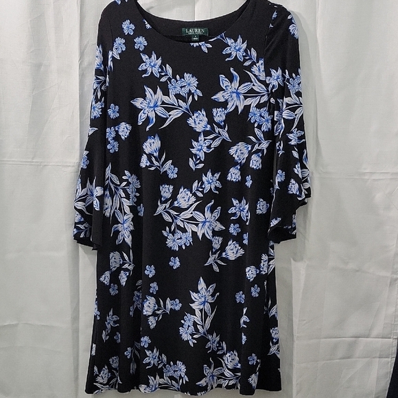 Ralph Lauren Floral- print Bell Sleeve Dress Size 8 - Picture 2 of 10